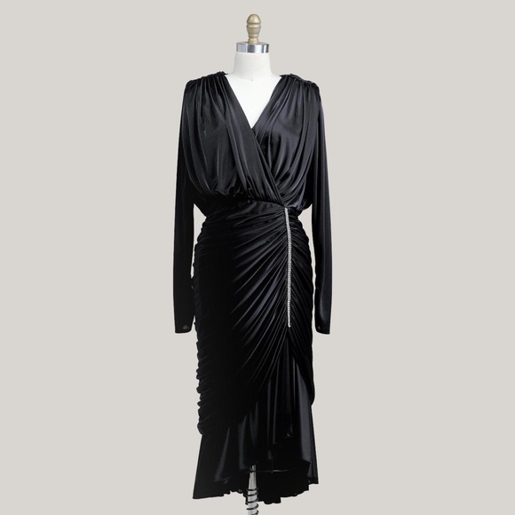 80s Rhinestone Ruched Dress - Picture 1 of 5